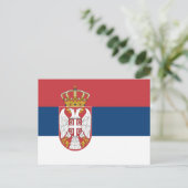 Flagge Serbien Postkarte (Stehend Vorderseite)