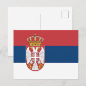 Flagge Serbien Postkarte (Vorne/Hinten)