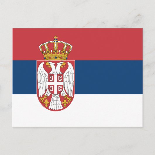 Flagge Serbien Postkarte (Vorderseite)
