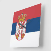 Flagge Serbien Quadratische Wanduhr (Winkel)
