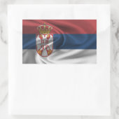 Flagge Serbien Rechteckiger Aufkleber (Tasche)