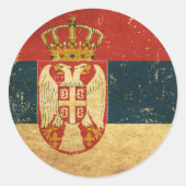 Flagge Serbien Runder Aufkleber (Vorderseite)