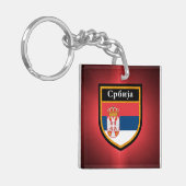 Flagge Serbien Schlüsselanhänger (Vorderseite links)