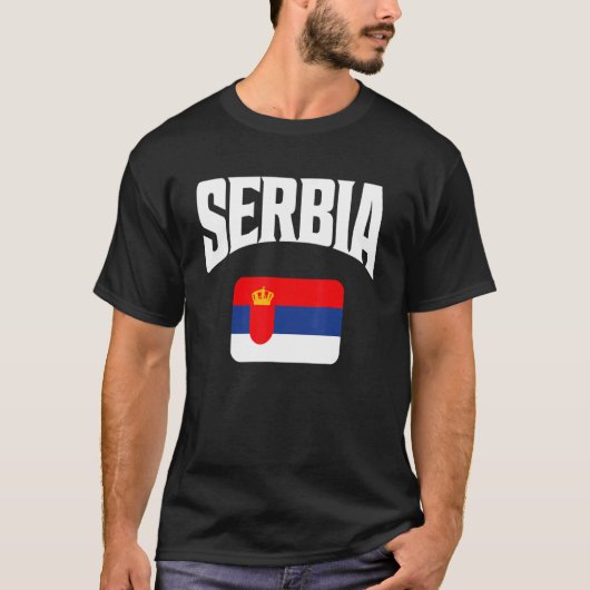 Flagge Serbien T-Shirt (Vorderseite)