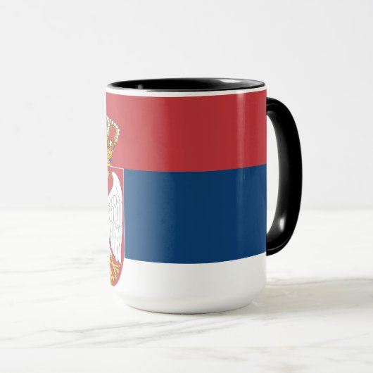 Flagge Serbien Tasse (VorderseiteRechts)