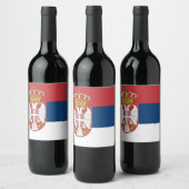 Flagge Serbien Weinetikett (Flaschen)