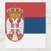 Flagge Serbien Weinetikett (Einzelnes Label)
