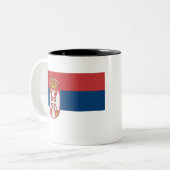 Flagge Serbien Zweifarbige Tasse (Vorderseite Links)