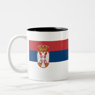 Flagge Serbien Zweifarbige Tasse