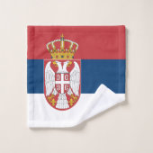 Flagge Serbiens Badhandtuch Set (Waschlappen)