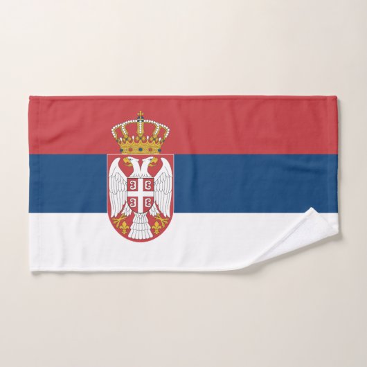 Flagge Serbiens Badhandtuch Set (Handtuch)