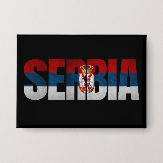 Flagge Serbiens Button (Vorderseite)