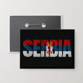 Flagge Serbiens Button (Vorderseite/Rückseite)