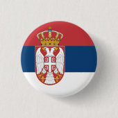 Flagge Serbiens Button (Vorderseite)