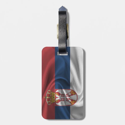 Flagge Serbiens Gepäckanhänger (Rückseite vertikal)