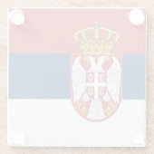 Flagge Serbiens Glasuntersetzer (Rückseite)