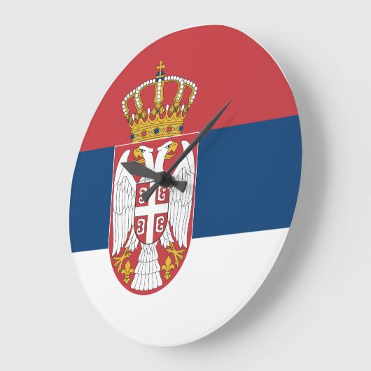 Flagge Serbiens Große Wanduhr (Winkel)