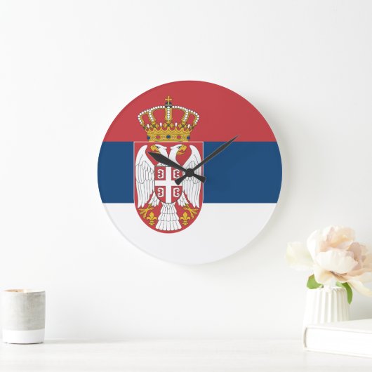 Flagge Serbiens Große Wanduhr (Zuhause)