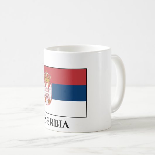 Flagge Serbiens Kaffeetasse (VorderseiteRechts)