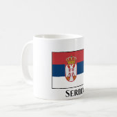 Flagge Serbiens Kaffeetasse (Vorderseite Links)
