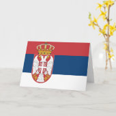 Flagge Serbiens Karte (Gelbe Blume)