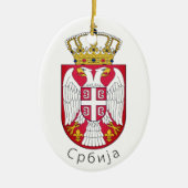 Flagge Serbiens Keramik Ornament (Vorne)