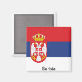 Flagge Serbiens Magnet (Vorderseite/Rückseite)