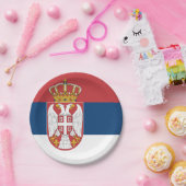 Flagge Serbiens Pappteller (Party)