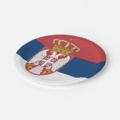 Flagge Serbiens Pappteller (Schrägansicht)
