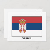 Flagge Serbiens Postkarte (Vorne/Hinten)