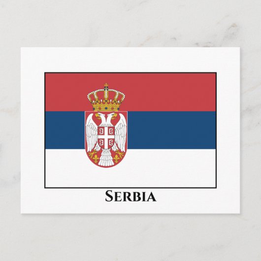 Flagge Serbiens Postkarte (Vorderseite)