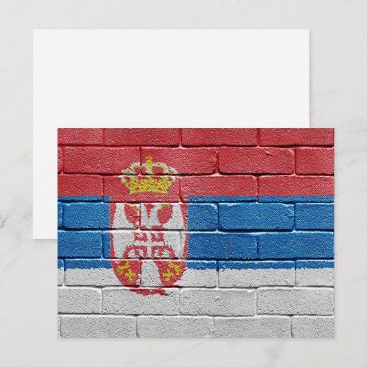 Flagge Serbiens Postkarte (Vorne/Hinten)