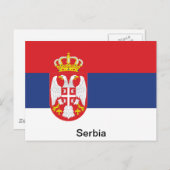 Flagge Serbiens Postkarte (Vorne/Hinten)