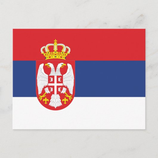 Flagge Serbiens Postkarte (Vorderseite)