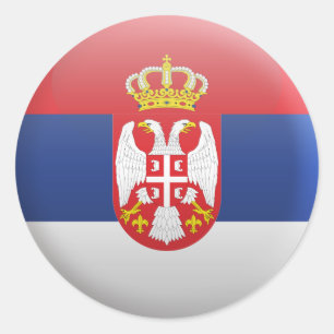 Flagge Serbiens Runder Aufkleber