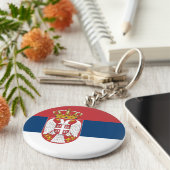 Flagge Serbiens Schlüsselanhänger (Seite)