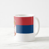 Flagge Serbiens (Serbe) Kaffeetasse (VorderseiteRechts)