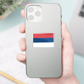 Flagge Serbiens zugeschnitten Aufkleber (Telefon)