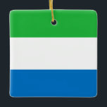 Flagge Sierra Leones Keramikornament<br><div class="desc">Anpassbare World Flag Produkte - Bitte fühlen Sie sich frei,  Ihren eigenen Text hinzuzufügen.</div>