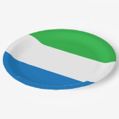 Flagge Sierra Leones Pappteller (Schrägansicht)