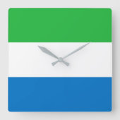 Flagge Sierra Leones Quadratische Wanduhr (Vorderseite)