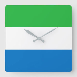 Flagge Sierra Leones Quadratische Wanduhr