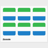 Flagge Sierra Leones Quadratischer Aufkleber (Blatt)