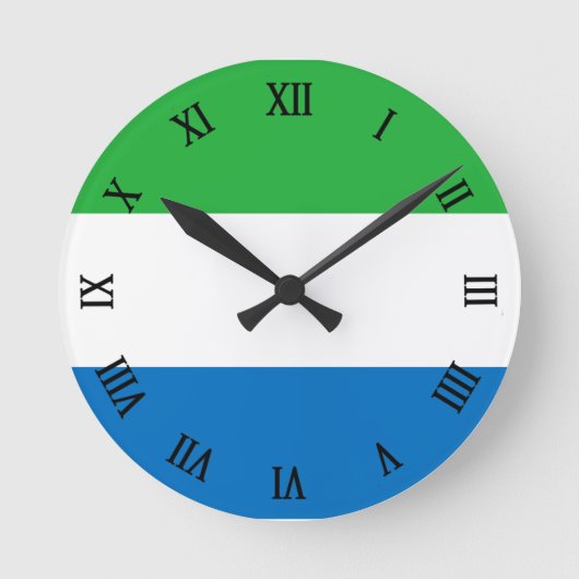 Flagge Sierra Leones Runde Wanduhr (Vorderseite)