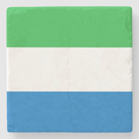 Flagge Sierra Leones Steinuntersetzer (Vorderseite)