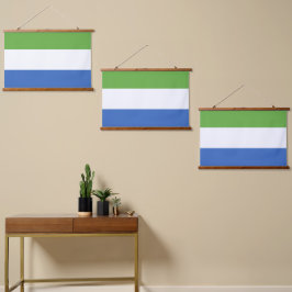 Flagge Sierra Leones Wandteppich Mit Holzrahmen