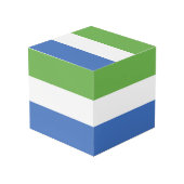 Flagge Sierra Leones Würfel (Vorderseite Schrägansicht)