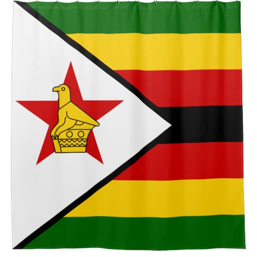 Flagge Simbabwes Duschvorhang (Vorderseite)