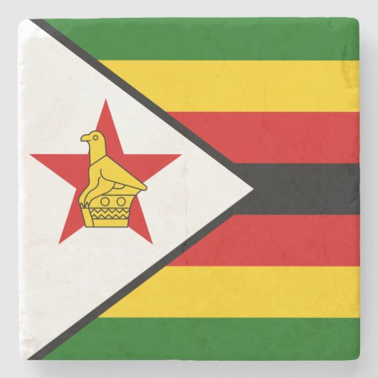 Flagge Simbabwes Steinuntersetzer (Vorderseite)