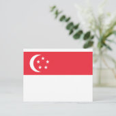 Flagge Singapurs - 新 加 国 旗 - Bendera Singapur Postkarte (Stehend Vorderseite)